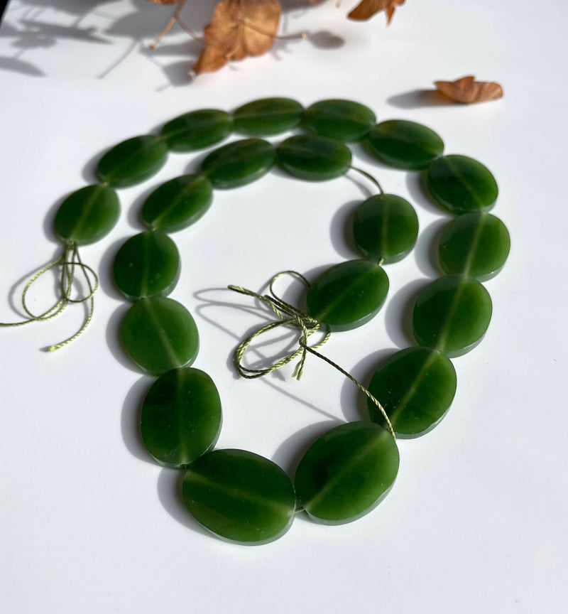 A Grade Jade Beads 20x15mm - Canadian Jade 16"