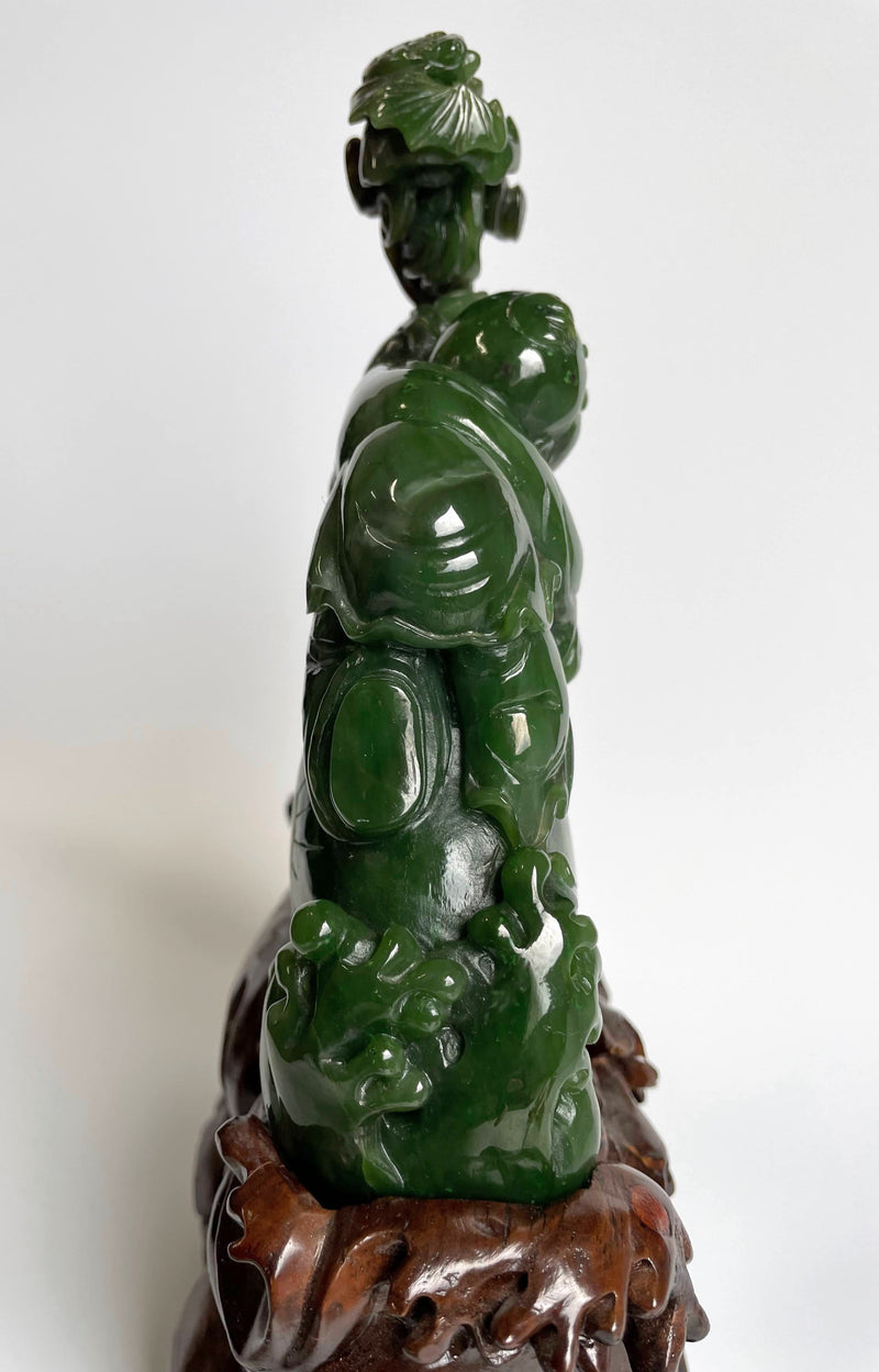 Happy Jade Buddha Sculpture - 5.75"