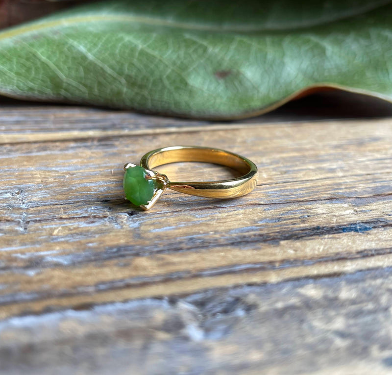 Jade Faceted Ring, Available in Silver and Vermeil