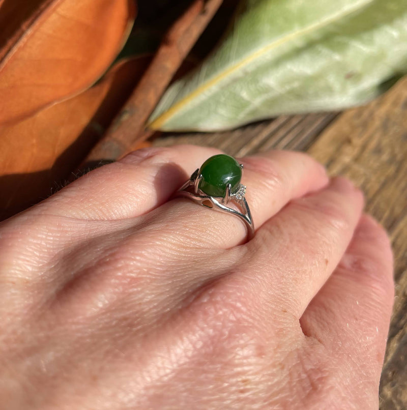 AA Jade Ring, Set in Sterling Silver