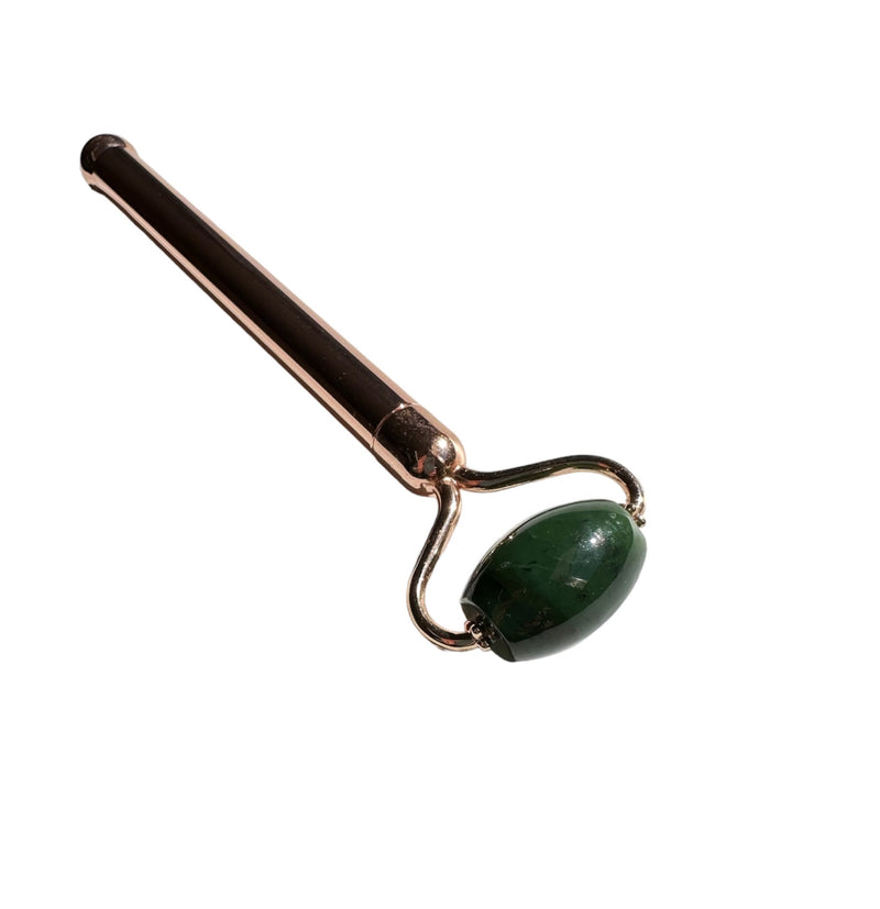 Jade Facial Roller with Stainless Steel Handle