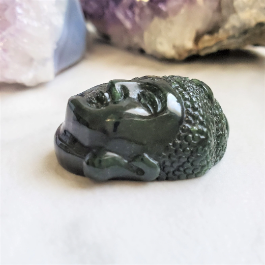 Dark Green Jade Buddha Head, 36mm