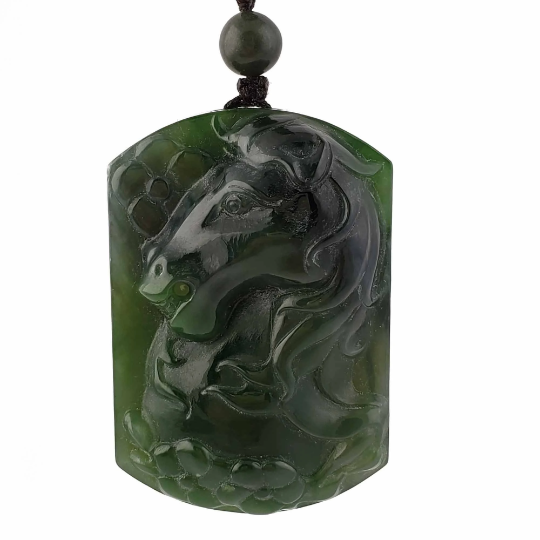 Jade Horse Pendant, 52mm