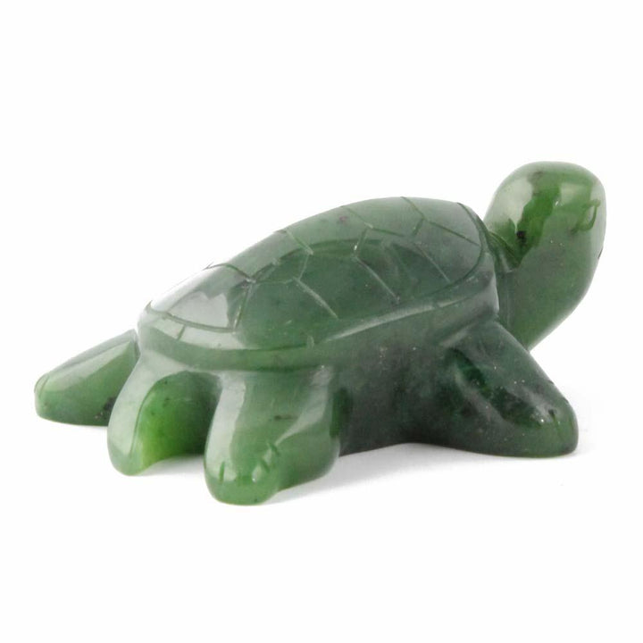 Green turtle figurine carved from stone