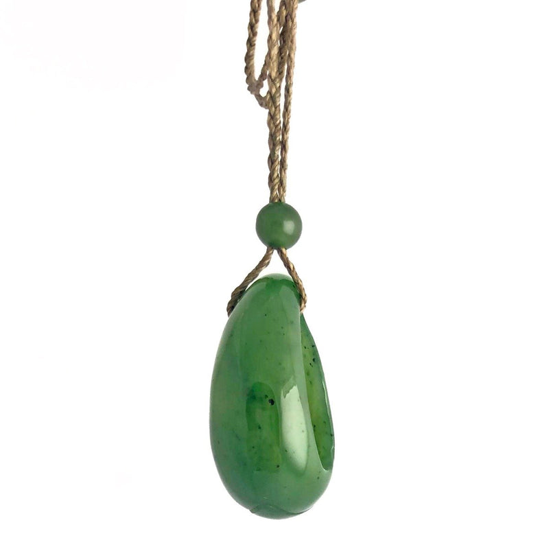 Jade Pendant with jade bead inside, 1.25"
