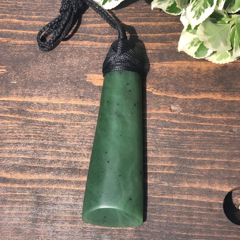 Large Jade Toki Pendant, 3.75"