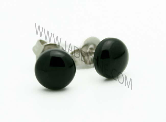Earrings, Black Jade 0577