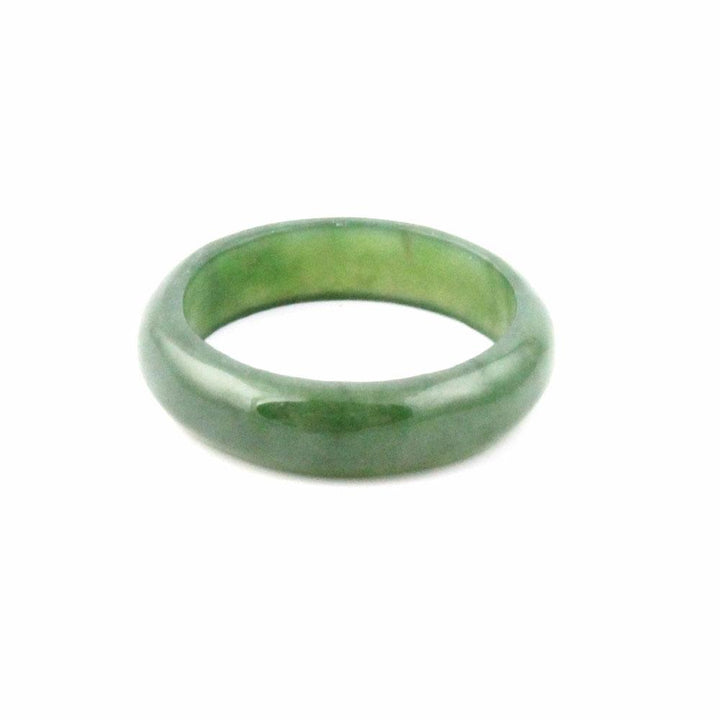 Narrow jade band ring 5mm photographed on a white background
