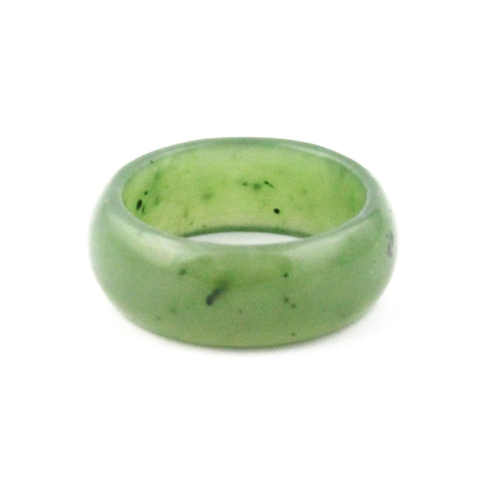 green jade ring on white back drop