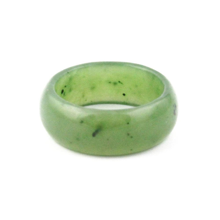 green jade ring on white back drop