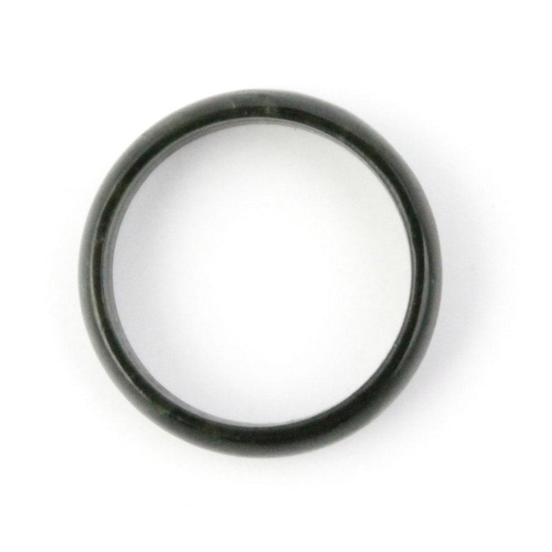 Narrow Band Ring, Black Jade