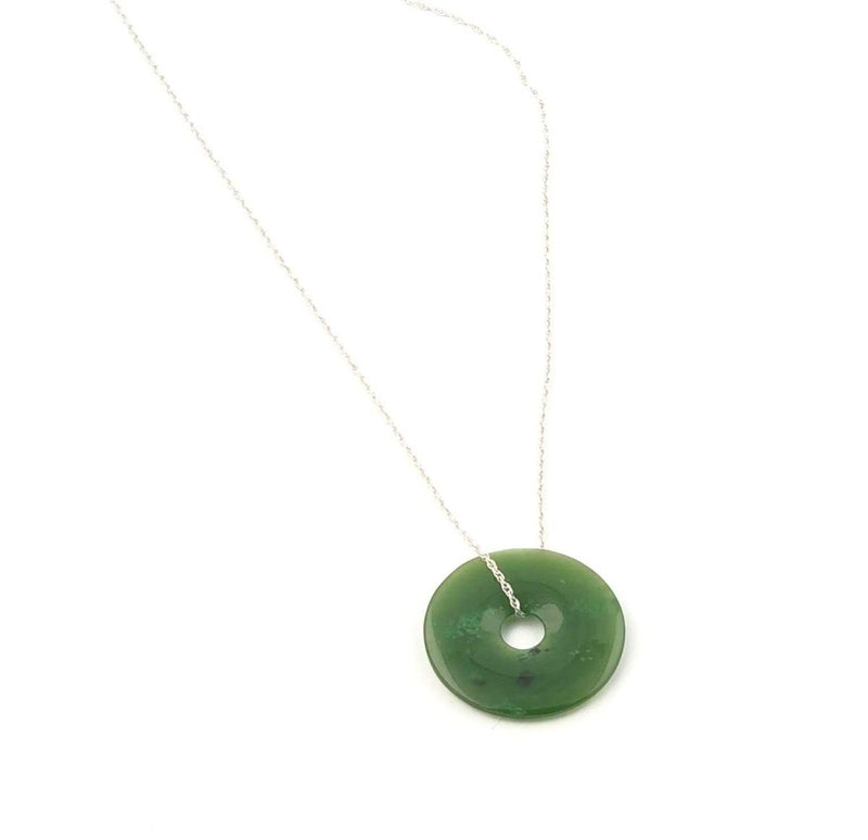 Jade PI (Donut) 25mm on Sterling Silver Chain