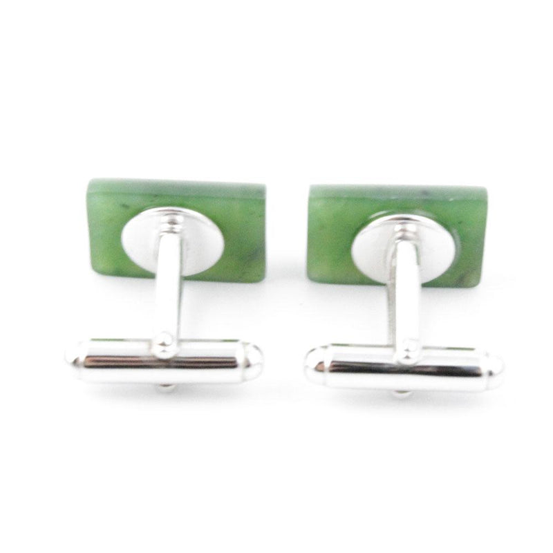 Jade Cufflinks, 0005-1 Sterling Silver