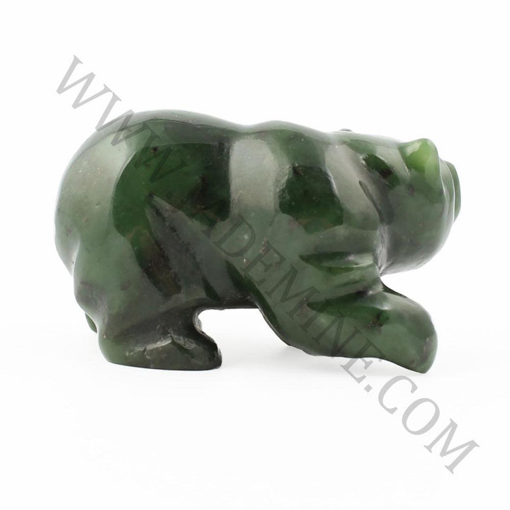 Green jade bear figurine walking forward
