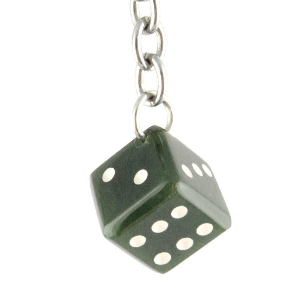Green Jade Dice with white background