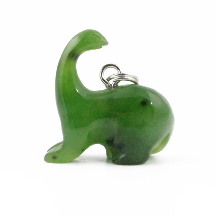 Green long neck dinosaur charm with a metal loop for jewelry