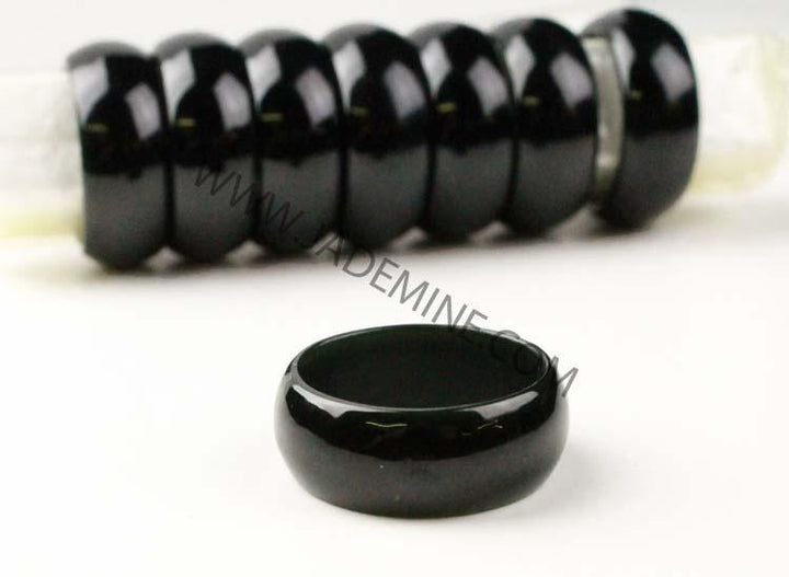 Black Jade Band Ring 