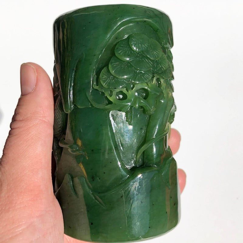A Grade Canadian Jade Brush Pot, 3.5"*