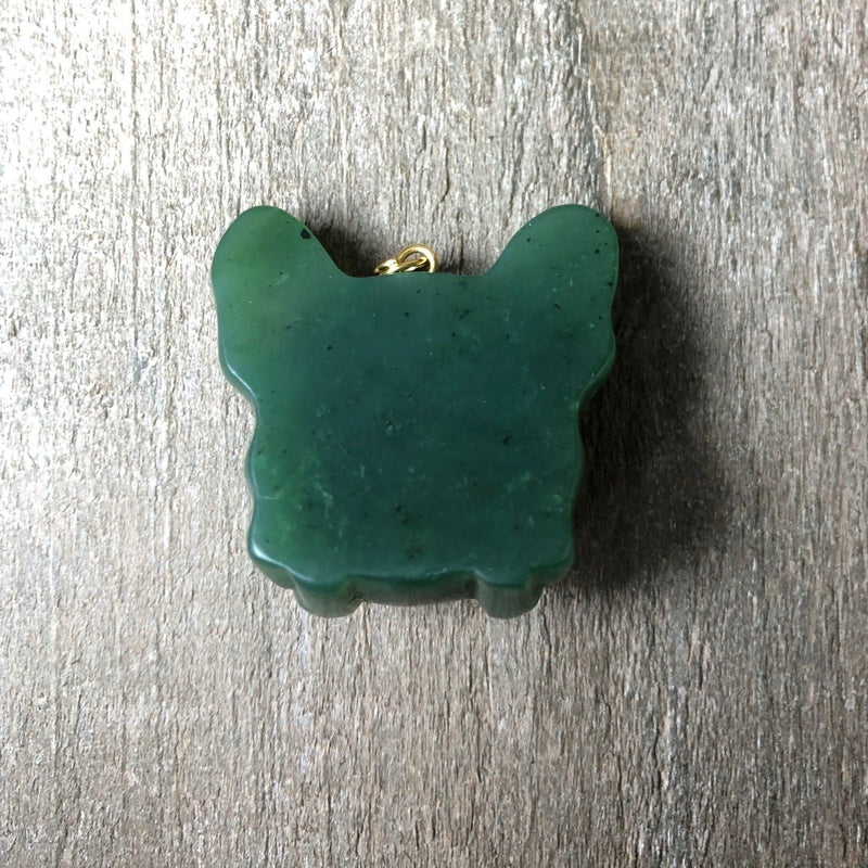 Jade French Bulldog Pendant, 30mm