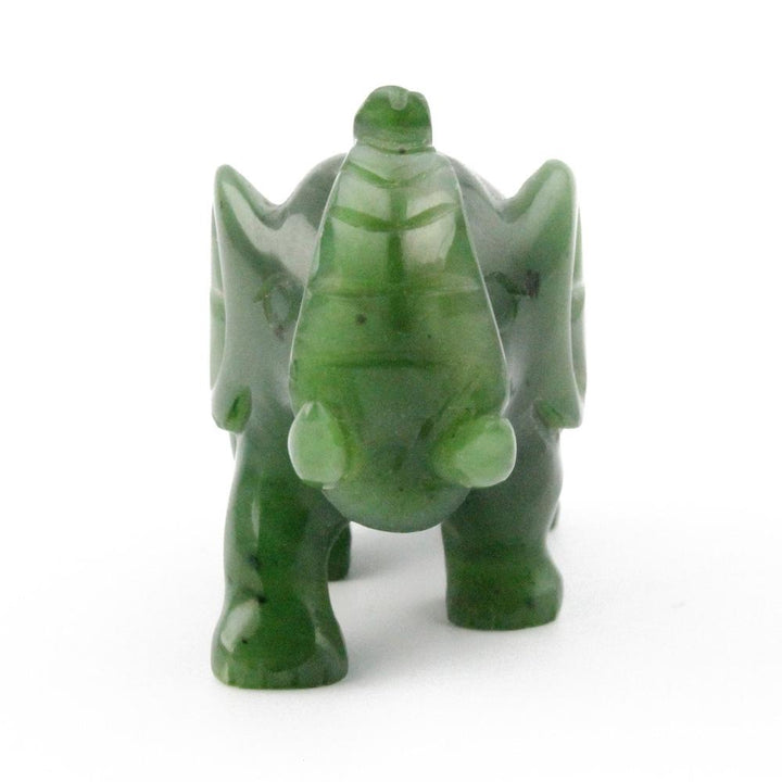  Green jade elephant with its Trunk up