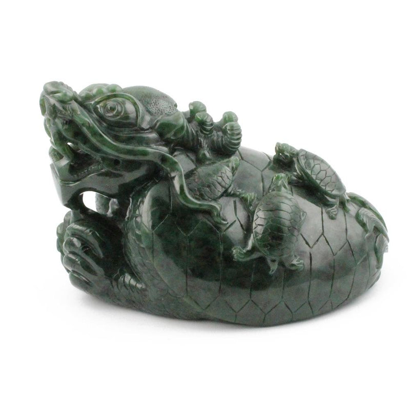 Jade Dragon Turtle Carving, 6"*