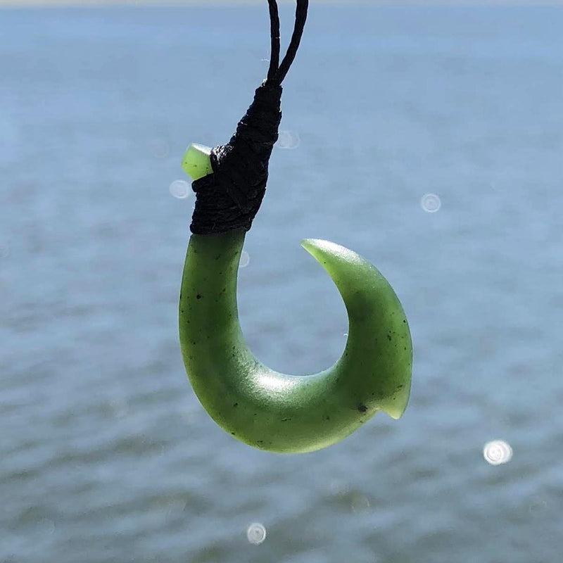 Jade Fish Hook Pendant, 3743