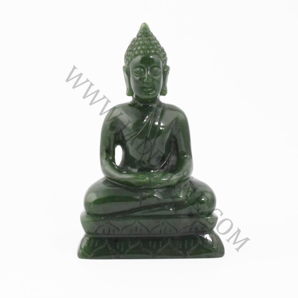 Green Jade Thai Buddha on a white background