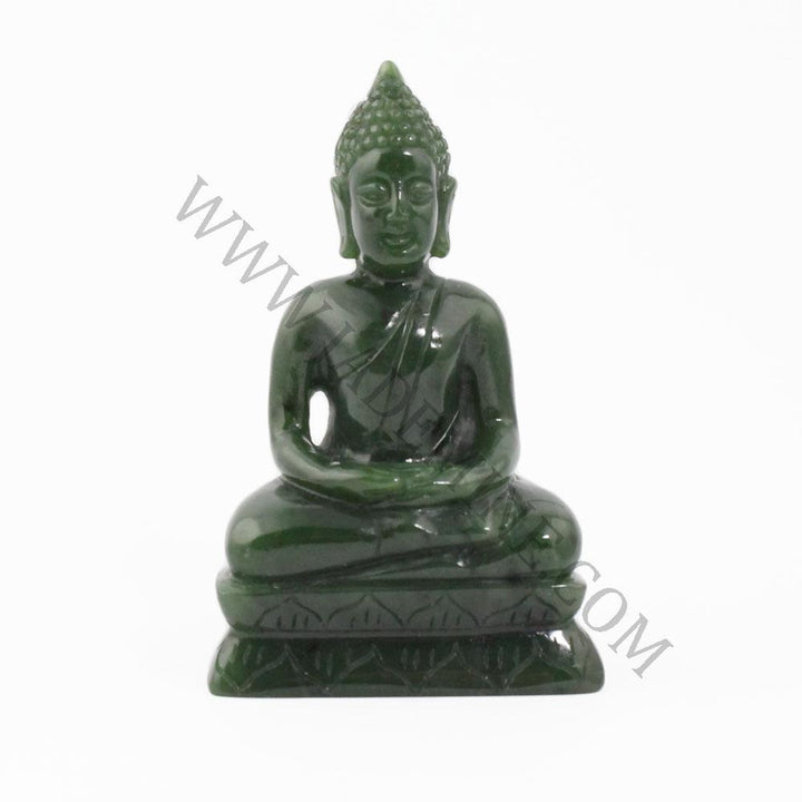 Green Jade Thai Buddha on a white background