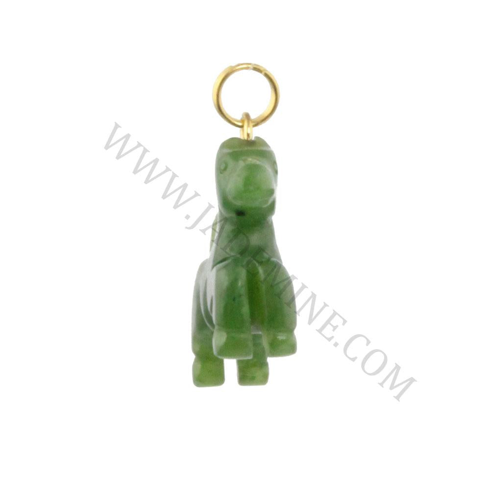 Canadian jade horse charm with a gold bail