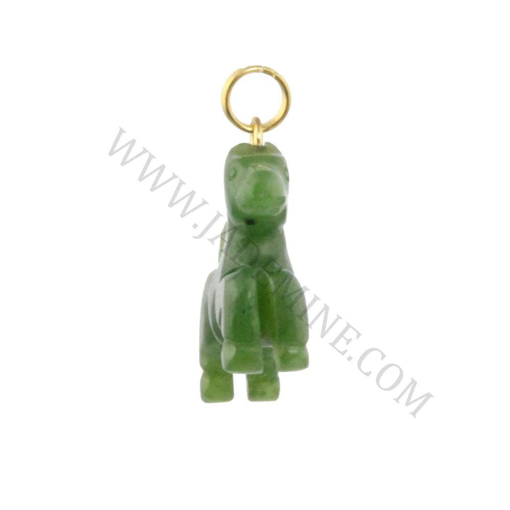Canadian jade horse charm with a gold bail