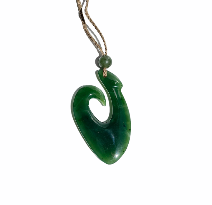 Nephrite Jade Fish Hook Pendant