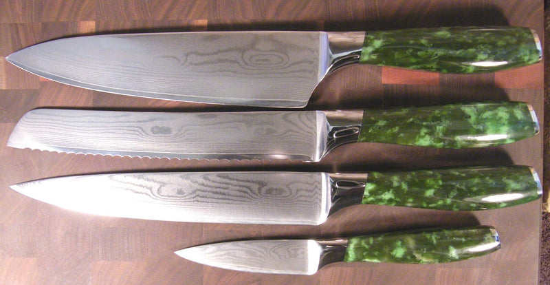 Polar Jade Japanese 67 Layer Damascus Steel Blades